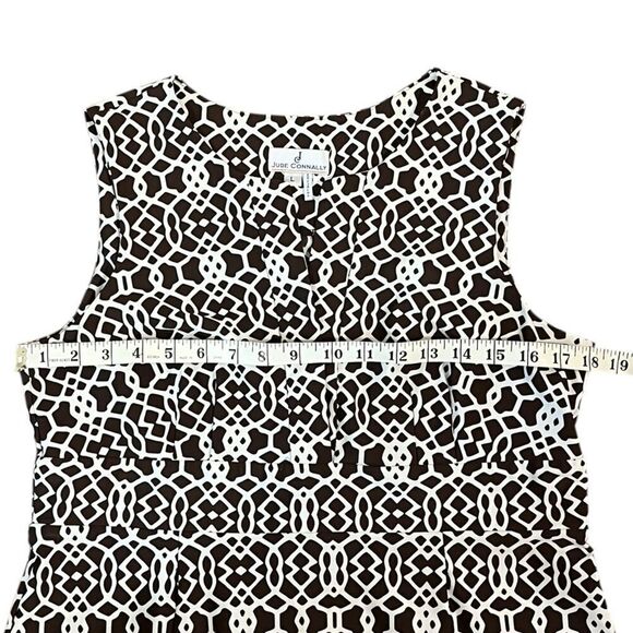 J. McLaughlin Brown and White Patterned Sleeveless Sheath Dress, Size L - Picture 6 of 9